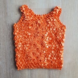 🍊 Vintage-Inspired Bright Orange Popcorn / Magic Bubble Shirt